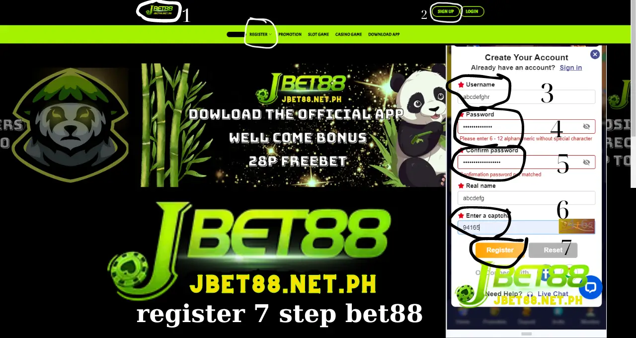 7 step register jbet88